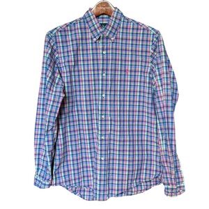 Ralph Lauren Button Up Shirt‎ Plaid Pink Blue Cotton Men’s Size Medium